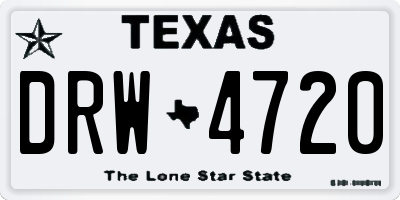 TX license plate DRW4720