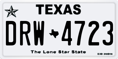 TX license plate DRW4723