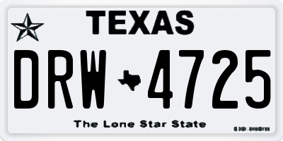 TX license plate DRW4725