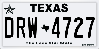 TX license plate DRW4727