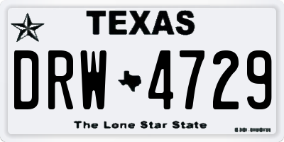 TX license plate DRW4729