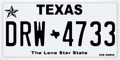 TX license plate DRW4733