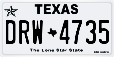 TX license plate DRW4735