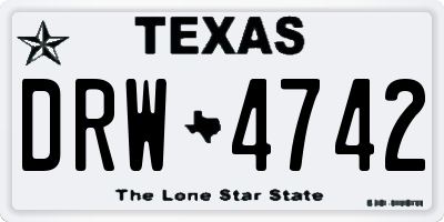 TX license plate DRW4742