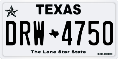 TX license plate DRW4750