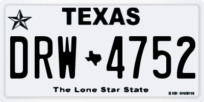TX license plate DRW4752
