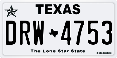 TX license plate DRW4753