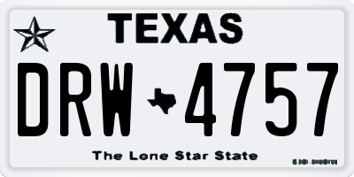 TX license plate DRW4757