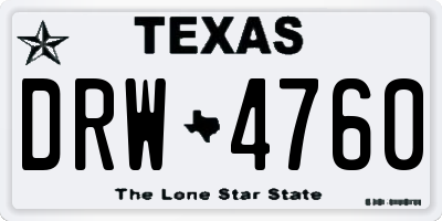 TX license plate DRW4760