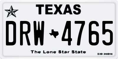 TX license plate DRW4765