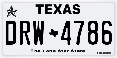 TX license plate DRW4786