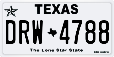 TX license plate DRW4788
