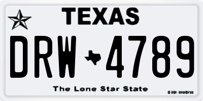 TX license plate DRW4789