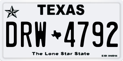 TX license plate DRW4792