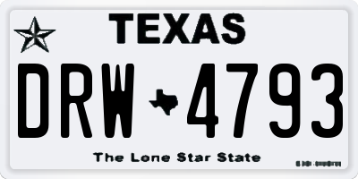 TX license plate DRW4793