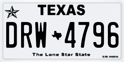 TX license plate DRW4796