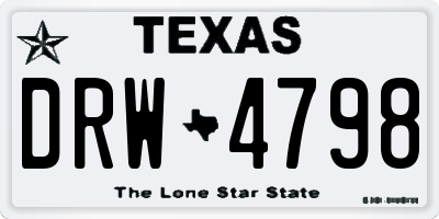 TX license plate DRW4798