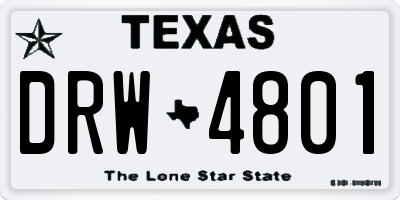 TX license plate DRW4801