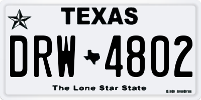 TX license plate DRW4802