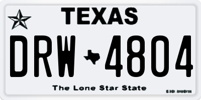TX license plate DRW4804