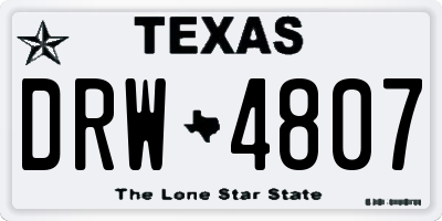 TX license plate DRW4807