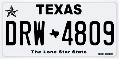 TX license plate DRW4809