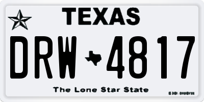 TX license plate DRW4817