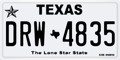 TX license plate DRW4835