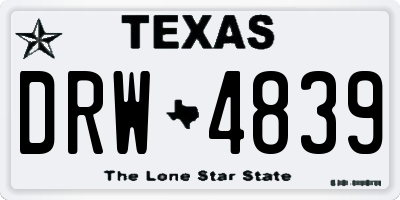 TX license plate DRW4839