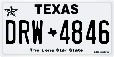 TX license plate DRW4846