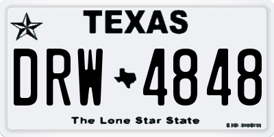TX license plate DRW4848