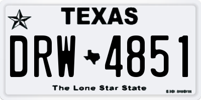 TX license plate DRW4851