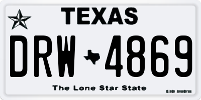 TX license plate DRW4869