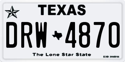 TX license plate DRW4870
