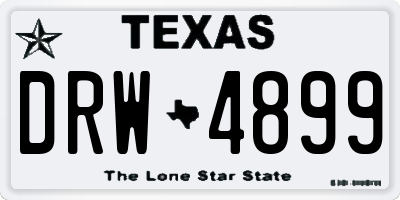 TX license plate DRW4899