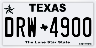 TX license plate DRW4900