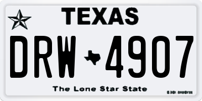 TX license plate DRW4907