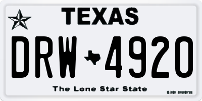 TX license plate DRW4920