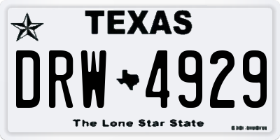 TX license plate DRW4929