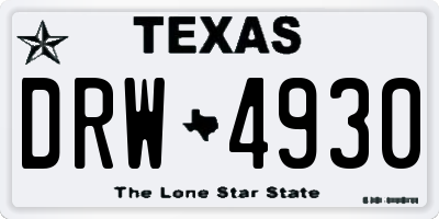 TX license plate DRW4930