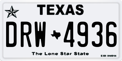 TX license plate DRW4936