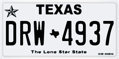 TX license plate DRW4937