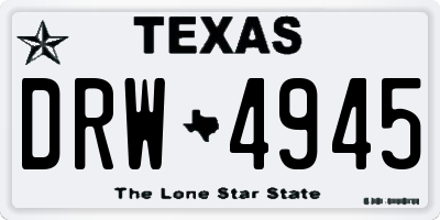 TX license plate DRW4945