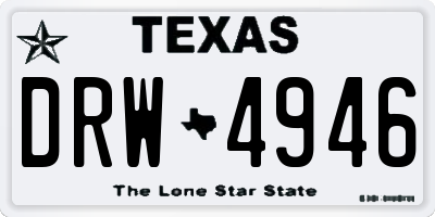 TX license plate DRW4946