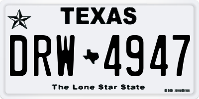 TX license plate DRW4947