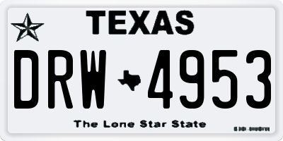 TX license plate DRW4953