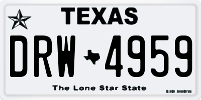 TX license plate DRW4959