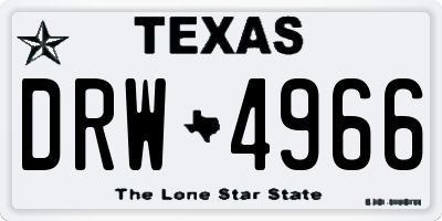 TX license plate DRW4966
