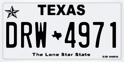 TX license plate DRW4971