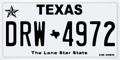 TX license plate DRW4972
